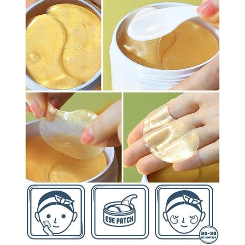 Elizavecca gold hyaluronic acid eye patch 60 pcs. Омолоджуючі гідрогелеві патчі для очей з золотом і гіалуроновою кислотою: Вік Від 25 років