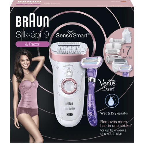 Епілятор Braun Silk-epil 9 SensoSmart 9/870: Колір білий / рожеве золото