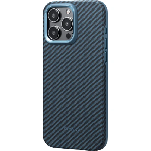 Чехол для iPhone Pitaka MagEZ Case Pro 4 Twill 1500D Black/Blue (KI1508PMPA) for iPhone 15 Pro Max: Цвет синий