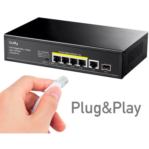 Сетевой коммутатор Cudy GS1005PTS1: Количество портов Gigabit Ethernet (10/100/1000) 5
