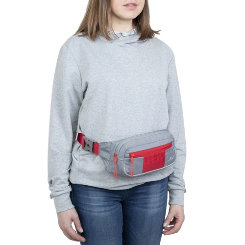 Сумка на пояс RivaCase серая (5215 (Grey/red)): Цвет серый
