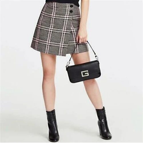 Жіноча сумка через плече Guess Brightside Shoulder Bag чорна (HWJG7580190-BLA): Фактура матова, Зерниста