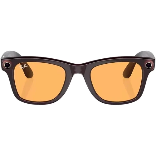 Смарт-окуляри Ray-Ban Meta Wayfarer Shiny Rebel Black Frame Amber Lenses size M (RW4006 675385 50-22)