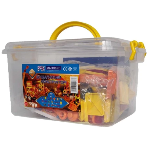 Магнитный конструктор МАГНІКОН, 87 деталей Plastic box (MK-87)