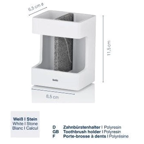 Склянка для зубних щіток KELA Cube білий 8.5х6.5х11.5 см (23693)