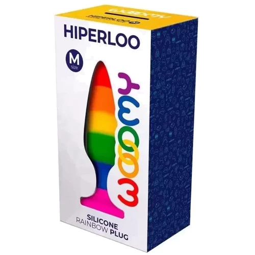 Анальная пробка Wooomy Hiperloo Silicone Rainbow Plug M