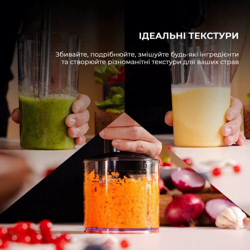 Блендер CECOTEC Power Pulsar 2300MAX Cream&Crrush (CCTC-03910): Материал насадок пластик, нержавеющая сталь
