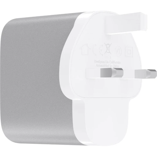 Зарядное устройство Belkin Wall Charger Quick Charger USB-C and USB Power Delivery 27W Silver (F7U061VF-SLV): Сила тока 2.4А и более