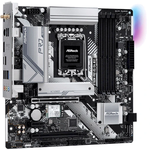 ASRock B760M Pro RS/D4 WiFi: Разъемы на задней панели USB 2.0, USB 3.2 Gen 1, DisplayPort, Ethernet RJ-45, HDMI