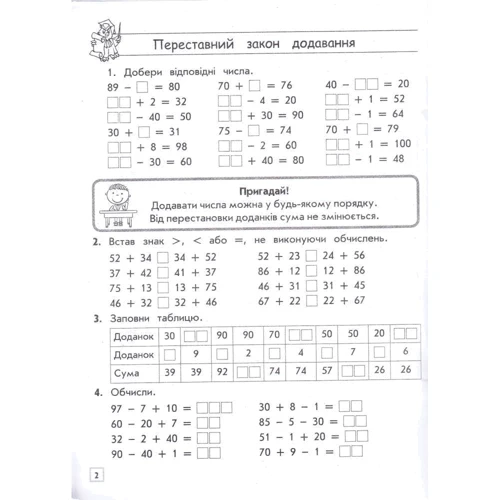 Тренажер з математики. Додавання і віднімання в межах 100 з переходом через розряд: ISBN 978-617-7385-02-7
