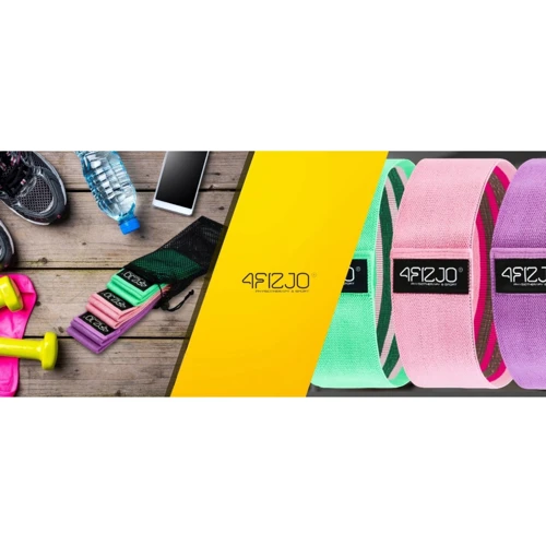 Еспандер 4FIZJO Hip Band гумка для фітнесу тканинна 3 шт. 4FJ0296