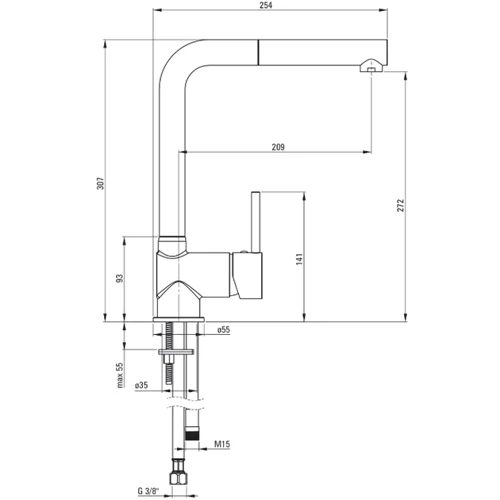 Змішувач для кухні Deante Aster BCA_N73M