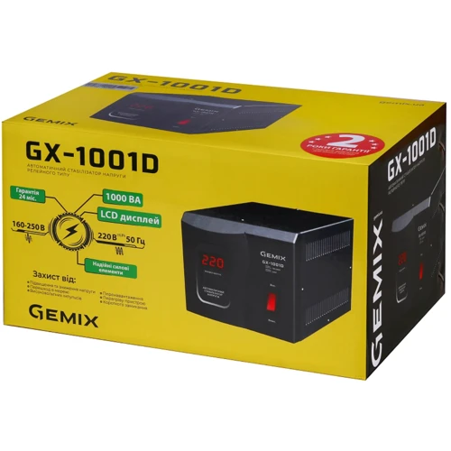 Стабилизатор напряжения Gemix GX-1001D: Количество фаз одна