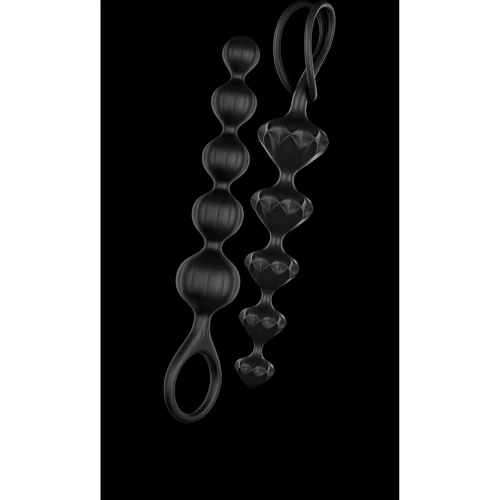 Satisfyer Beads Silicone black - анальные шарики, 20.5х3.4 см, черный