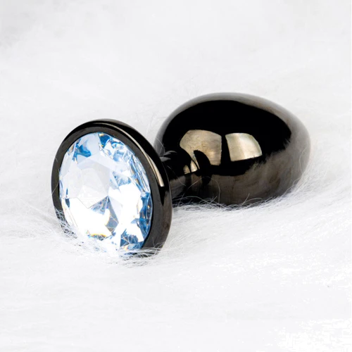 Металлическая анальная пробка Ouch! Heart Gem Gunmetal - Diamond, М
