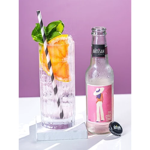 Напій газований Artisan Pink Citrus Tonic, 0.2л (9353606010173): Ступінь газування Среднегазированная