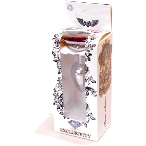 Анальная пробка с кристаллом Jewellery Silver Heart PLUG Red