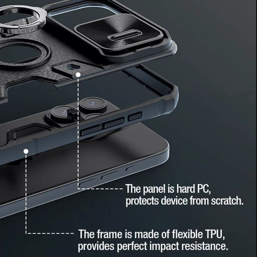 Чехол для iPhone Nillkin CamShield Armor Black for iPhone 15 Pro Max: Тип чехла накладка на заднюю часть
