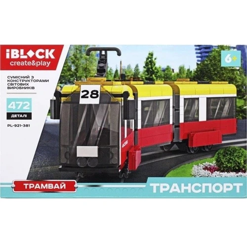 Конструктор IBLOCK Транспорт: Трамвай 472 деталі (PL-921-381) фото 4