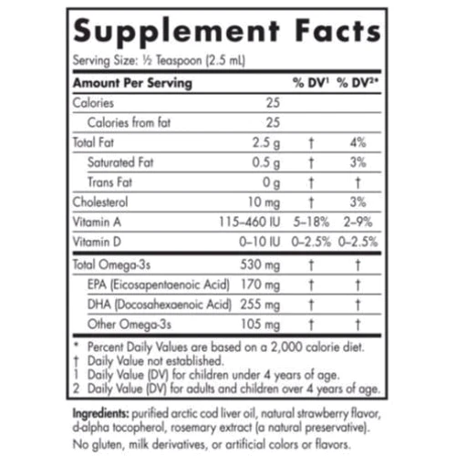 Nordic Naturals Children's DHA 530 mg 8 fl oz (237 ml) Strawberry Рыбий жир (жидкий) для детей со вкусом клубники: Тип Омега 3