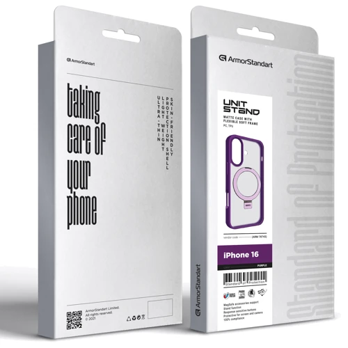 Чехол для iPhone ArmorStandart Unit Stand Purple for iPhone 16 (ARM78743): Цвет фиолетовый
