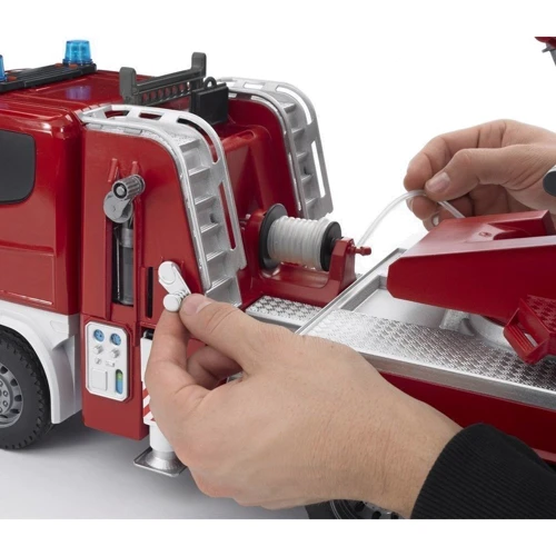 Большая пожарная машина SCANIA R-series с лестницей и водяной помпой, 1:16, Bruder (03590)