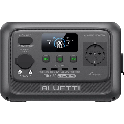 Зарядная станция Bluetti Elite 30 V2 600W 288Wh EU: Емкость аккумулятора, Вт/ч 288