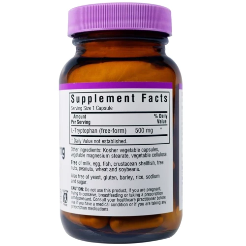 Bluebonnet Nutrition L-Tryptophan 500 mg 30 caps L-Триптофан: Тип триптофан