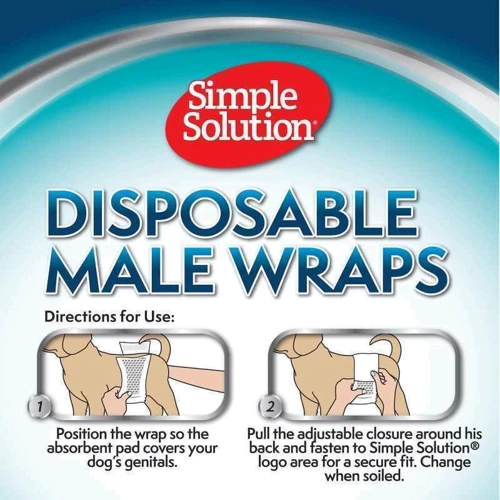 Влаговпитывающий поясок Simple Solution Disposable Male Wrap Medium для собак средних пород 12 шт. (ss11538) фото 3