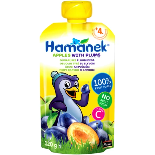 

Пюре Hame Хаманек (пауч) яблоко с сливой 120 (8595139783976)