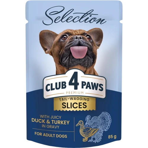 Вологий корм Club 4 Paws Premium Selection Шматочки з качкою та індичкою в соусі для собак малих порід 12х85 г (4820215368049)