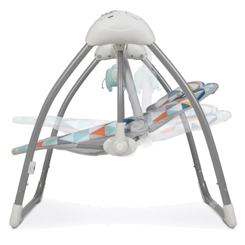 Качели El Camino Airy ME 1047 (triangle multicolor): Дополнительные удобства регулируемая спинка, блок с музыкой, пульт ду, дуга с игрушками, контроль скорости движения, звуково
