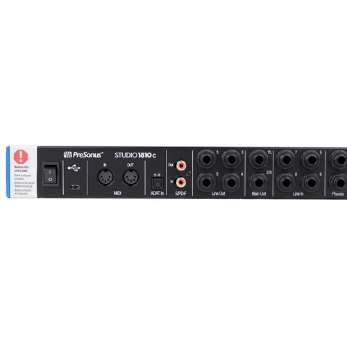 Аудіоінтерфейс PRESONUS Studio 1810c: Аналогові виходи 1/4" ; 4 x 1/4" (line), 2 x 1/4" (main out)