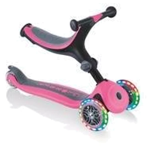 Самокат Globber серии Go up foldable plus розовый, колеса с подсветкой, 20/50кг, 1+ 3 колеса: Материал колес полиуретан