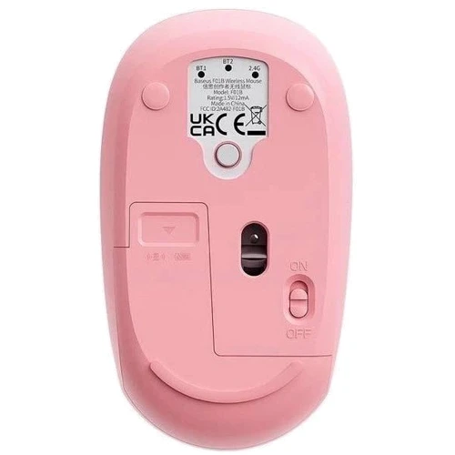 Мышь Baseus Wireless Mouse F01B Baby Pink Tri-Mode (B01055503413-00): Эргономика симметричная для левшей