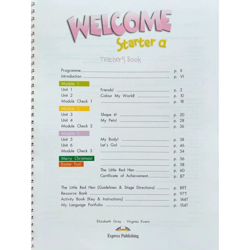 Welcome Starter a: Teacher's Book: ISBN 9781845585037, 978-1-84558-503-7