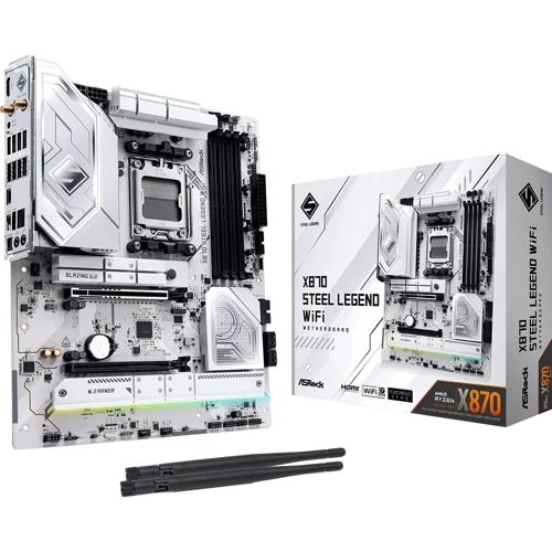ASRock X870 STEEL LEGEND WIFI: Оперативная память 4xDDR5 8000+ МГц, до 256 ГБ