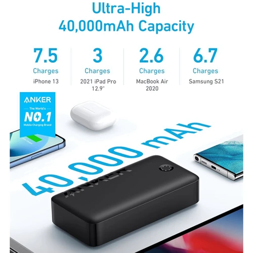 Внешний аккумулятор Anker Power Bank 40000mAh 347 30W Black (A1377): Количество USB 3