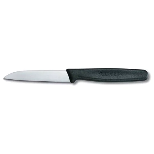 Кухонний ніж Victorinox хвиль. з чорною ручкою 8см (5.0403)