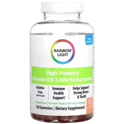 Rainbow Light High Potency Vitamin D3 Peach Витамин Д3 120 жевательных конфет вкус персик