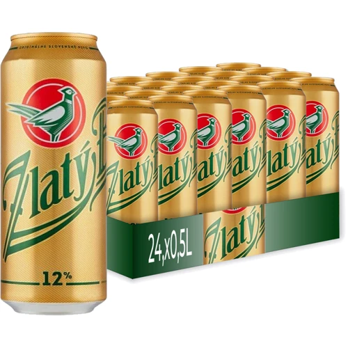Упаковка пива Zlaty Bazant 12 светлое фильтрованное 5.0% 24х0.5 л (8588000064052)