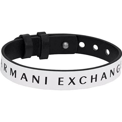Чоловічий браслет Armani Exchange двосторонній білий/чорний (AXG0107040)