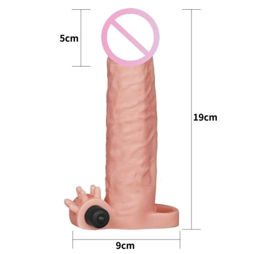 Насадка с вибрацией LoveToy Pleasure X-Tender Vibrating Penis Sleeve Flesh Add 2", Flesh