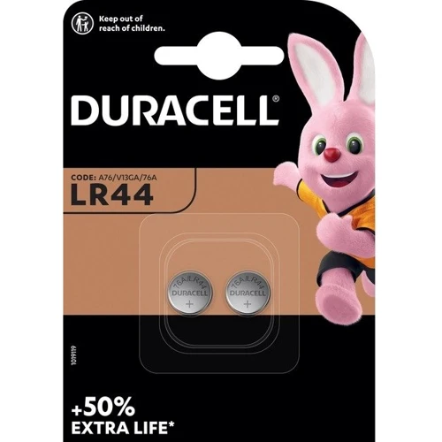 Спеціалізовані лужні батарейки Duracell LR44/V13GA/A76 2 шт (5000394504424) UA