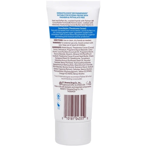 Крем для рук з|із| маслом какао Palmers Cocoa Butter Formula, 96 g (4355-6) фото 3