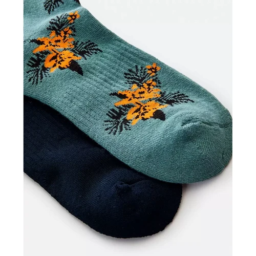 Носки Rip Curl Art Crew Sock (ART CREW SOCK 2-PK) 2 пары черные, синие фото 2