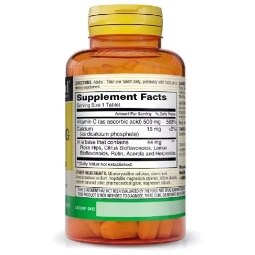 Mason Natural Vitamin C 500 mcg With Rose Hips and Bioflavonoids Вітамін С 90 таблеток: Тип вітамін C