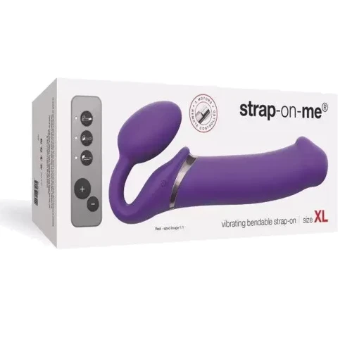 Безремневой страпон с вибрацией Strap-On-Me Vibrating Violet XL