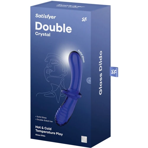 Стеклянный дилдо Satisfyer Double Crystal (light blue)
