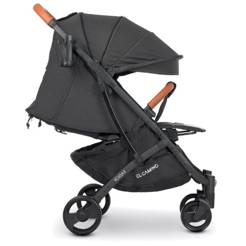 Коляска El Camino Yoga ll M 3910 (denim dark grey): Материал колес полиуретан